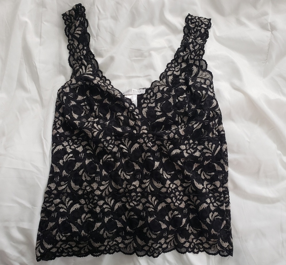 WHBM Black Lace Tank